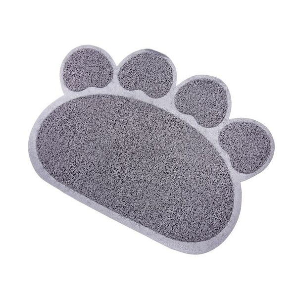 Коврик под туалет форма Лапки серый 45*60см