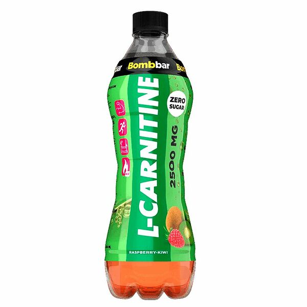 Напиток безалкогольный слабогазированный BombBar L-Carnitine Малина-Киви, 0.5 л