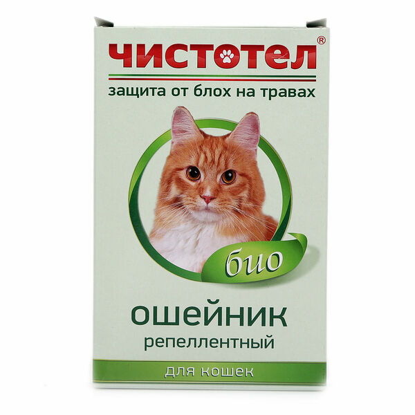 Ошейник для кошек репеллентный Био защита от блох на травах, 40 см ТМ Чистотел