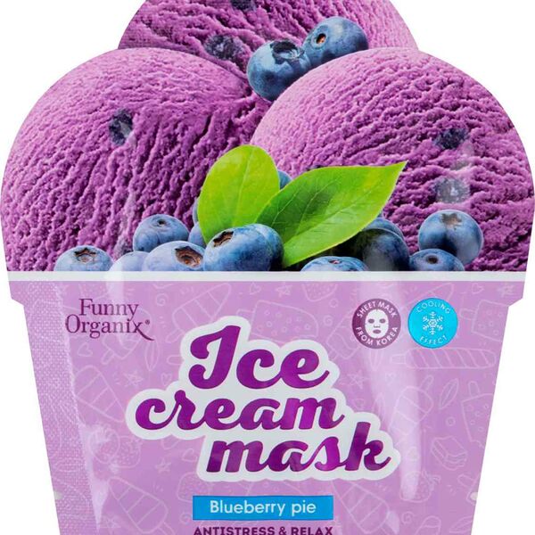 Маска для лица Funny Organix тканевая охлаждающая Черничный Пирог