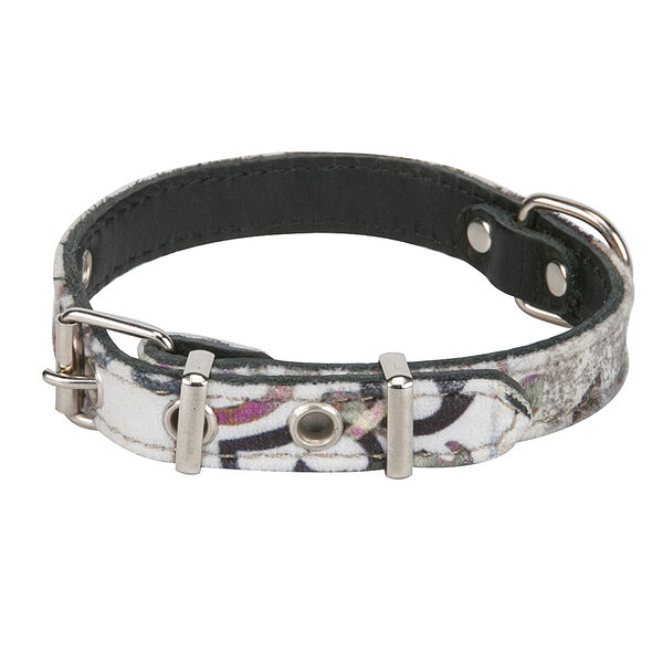 Ошейник для собак Мозаика, черно-серый, 16 мм