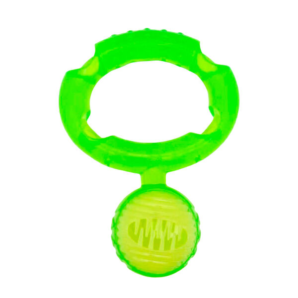 HOMEPET Игрушка для собак из TPR Тяни-толкай с пищалкой и отверстием для лакомства 16х11,5 см