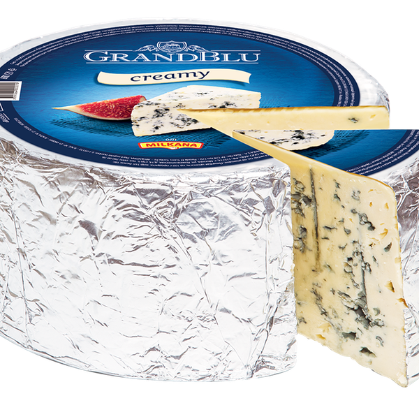 Сыр MILKANA GrandBlu Сливочный с голуб плесенью 56% вес без змж 