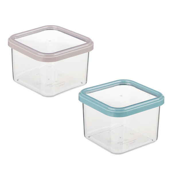 Банка квадратная для сыпучих продуктов 0.6 л 11.2х11.2х8 см 2 цвета в ассортименте