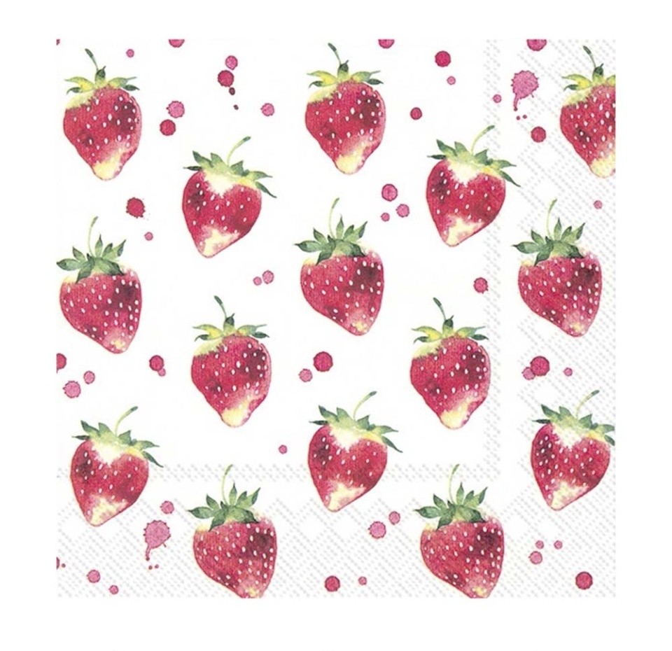 

Салфетки бумажные трёхслойные Soft Strawberries, IHR, 20 шт., 33*33 см, Германия