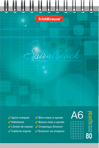 Блокнот ERICHKRAUSE Spiralblock А6 80 листов, в клетку, на спирали