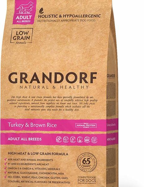 Сухой корм для собак Grandorf, индейка, рис 1 кг