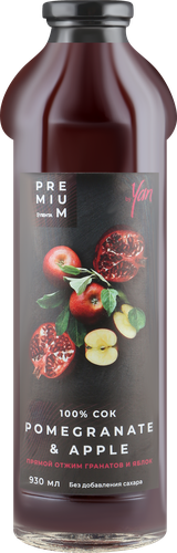 

Сок Premium Club Гранат, яблоко прямого отжима 0.93 л