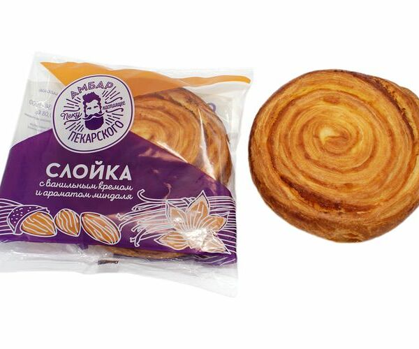 Слойка Серпуховхлеб с ванильным кремом и ароматом миндаля, 80г