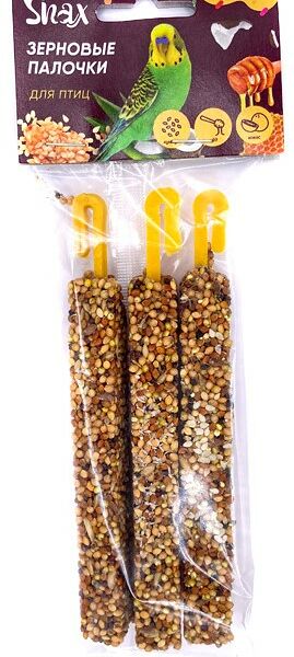Snax Зерновые палочки для птиц ассорти (кунжут, мед, кокос) (3 шт.)