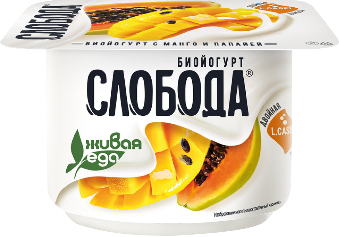 

Биойогурт Слобода с манго и папайей 2.9%