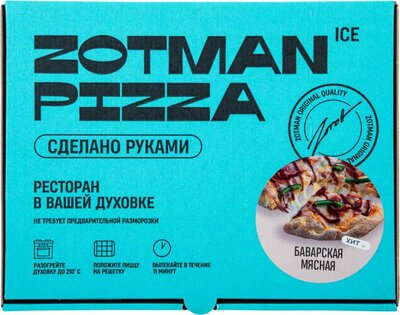 Пицца Zotman pizza замороженная (Ice) Баварская мясная 465 г