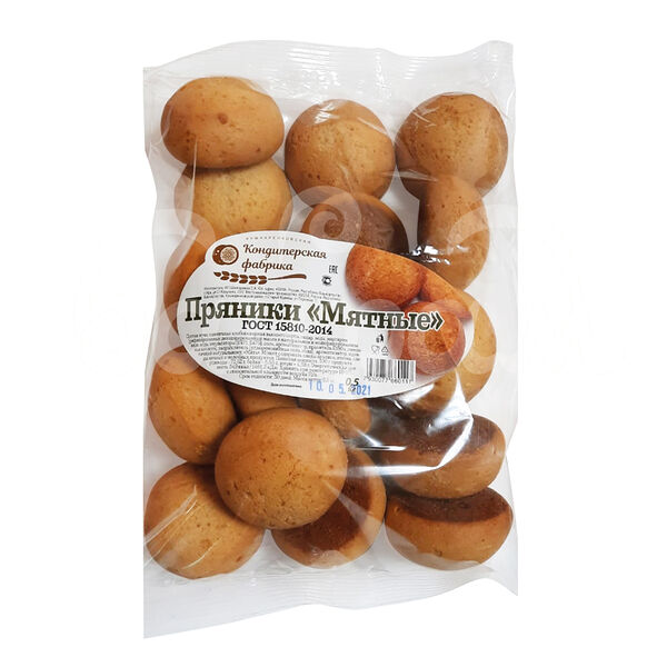 Пряники Кушнаренковская КФ 500гр Мятные ГОСТ пакет