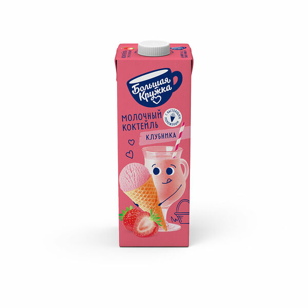 Коктейль Большая кружка клубника с мороженым 3% без змж
