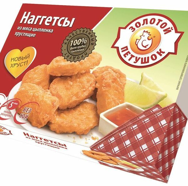 Наггетсы Золотой петушок Хрустящие из мяса цыплёнка, 300г