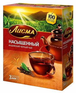 Чай чёрный Лисма Насыщенный в пакетиках, 100 шт. в Магнит со скидкой –30%