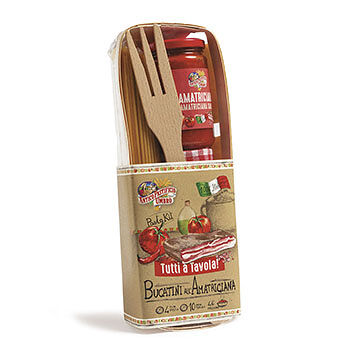 Подарочный набор Tutti a Tavola для приготовления пасты букатини с соусом аматричана, Autentico Italiano, 1 шт., Италия