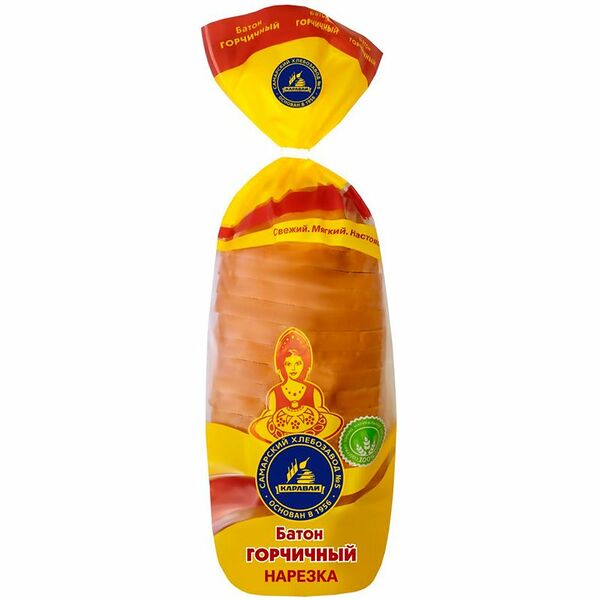Батон ХЛЕБОЗАВОД САМАРСКИЙ №5 Горчичный, в нарезке