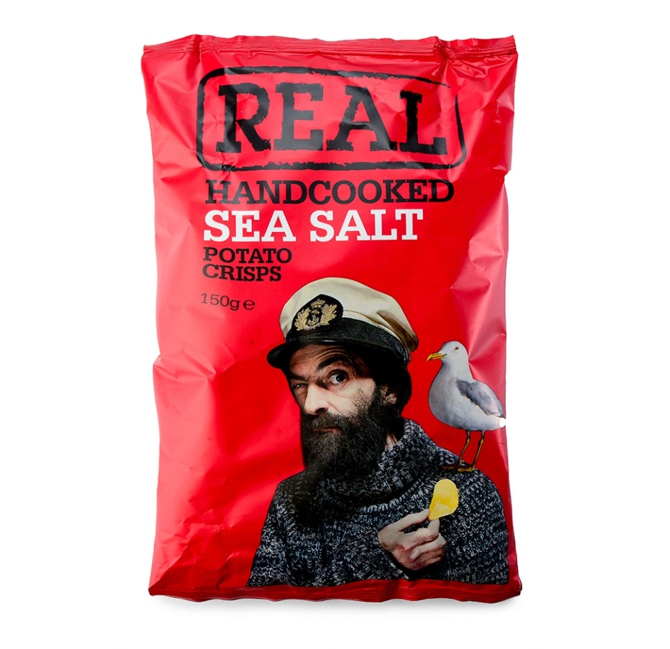 

Чипсы картофельные с морской солью, Real handcooked, 150 г, Великобритания