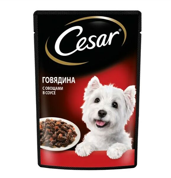 Корм для собак говядина с овощами Cesar 85г