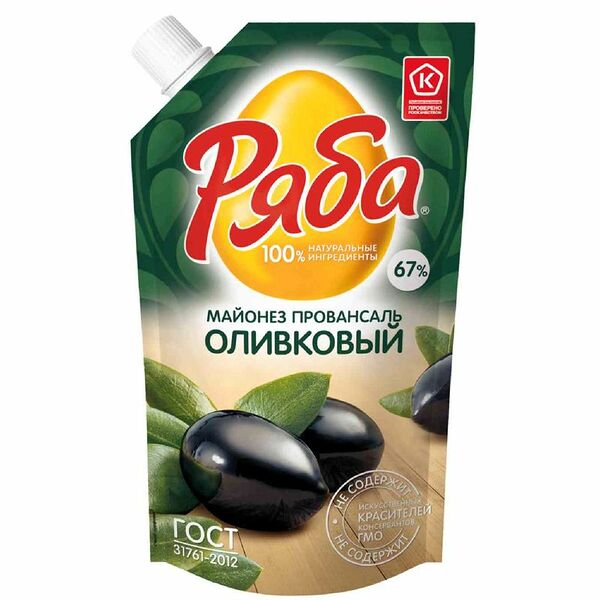 Майонез Ряба Провансаль оливковый 67%, 372г