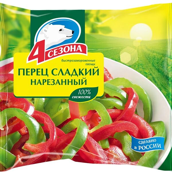 Перец 4 Сезона сладкий нарезанный быстрозамороженный 400г