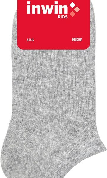 Носки детские Inwin р. 14–22 низкая посадка, цвет серый меланж, Арт. BKSU-01-LG