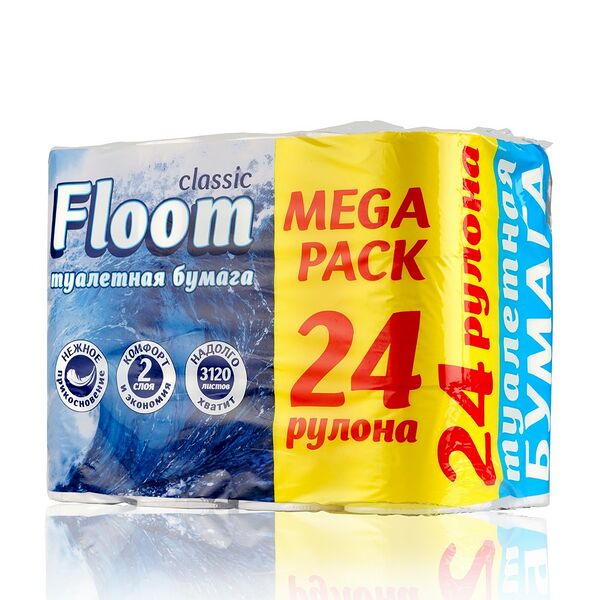 Туалетная бумага Floom 2х-слойная 24шт