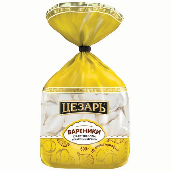 Вареники Цезарь с картофелем и жареным луком