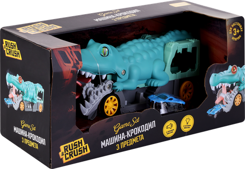 

Набор игровой Rush&Crush Машина-крокодил со световыми и звуковыми эффектами, 3 предмета, Арт. OTB0586780