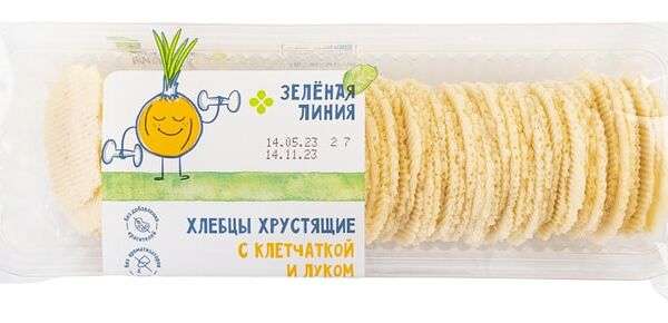 Хлебцы Зеленая линия Хрустящие с клетчаткой и луком 70г