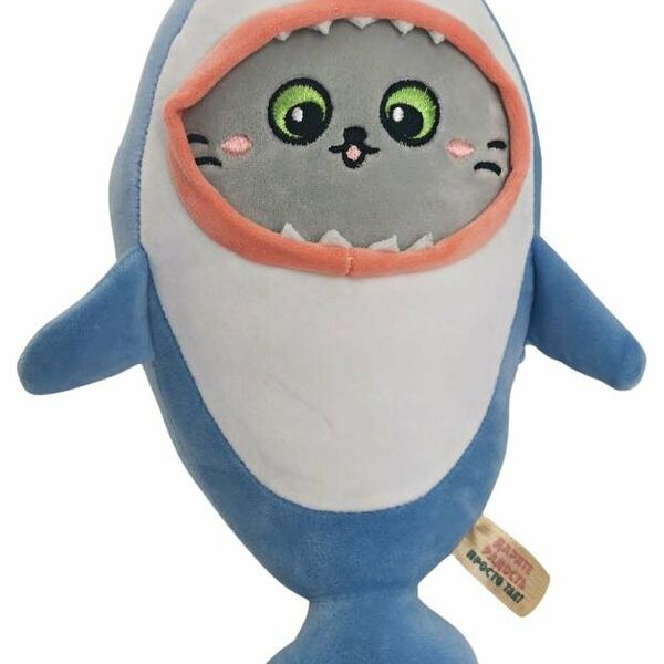 Игрушка мягкая Котик-акуленок, в ассортименте