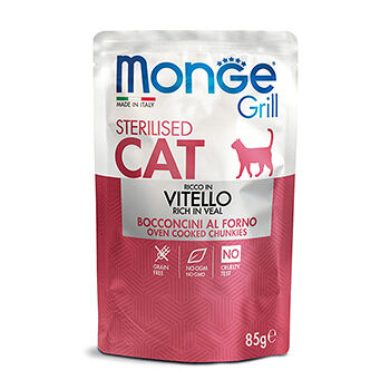 Корм для кошек Monge Grill для стерилизованных кошек, итальянская телятина, пауч