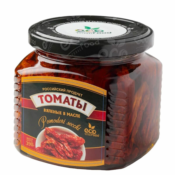 Томаты вяленые в масле, консервированные, Ecofood, 390 г