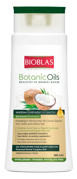 Шампунь Bioblas Botanic Oils с кокосовым маслом для тусклых и безжизненных волос 360 мл