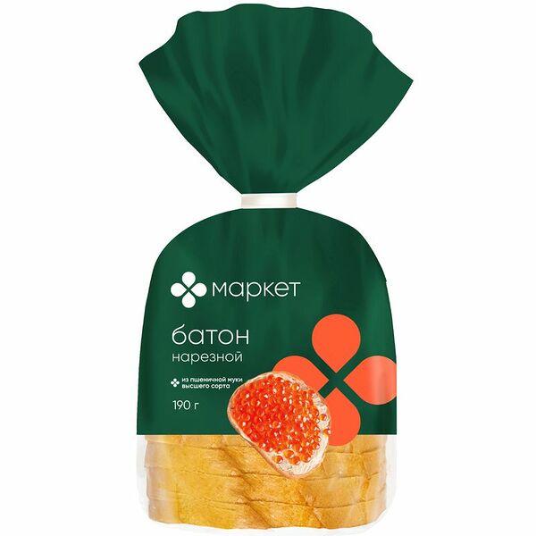 Батон Маркет Перекресток нарезной 190г 