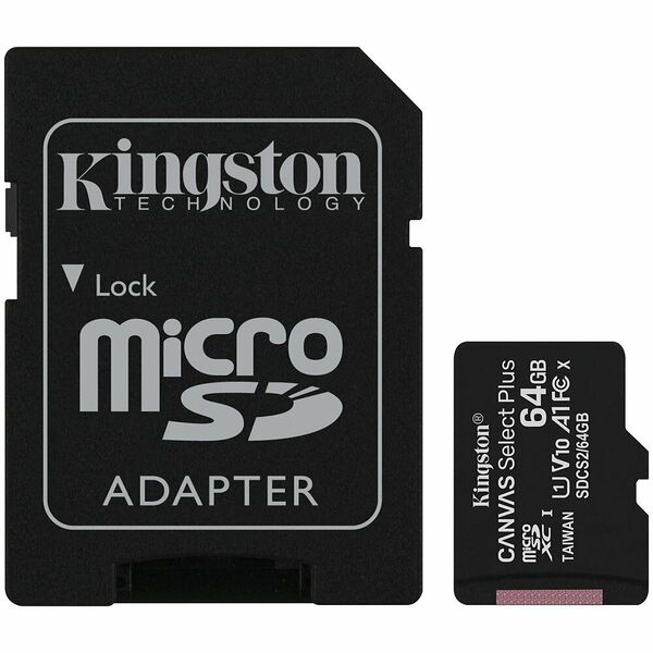 Карта памяти microSD XC Kingston Canvas Select Plus 64 Гб (SDCS2/64GB)
