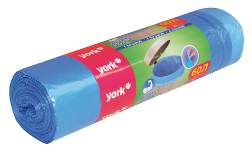 Мешки для мусора York с тесьмой 60 л 20 шт