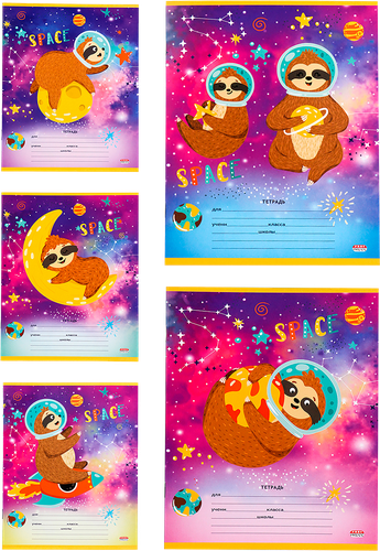 

Тетрадь Prof-Press Ленивец в космосе в ассортименте 18 листов 1 шт
