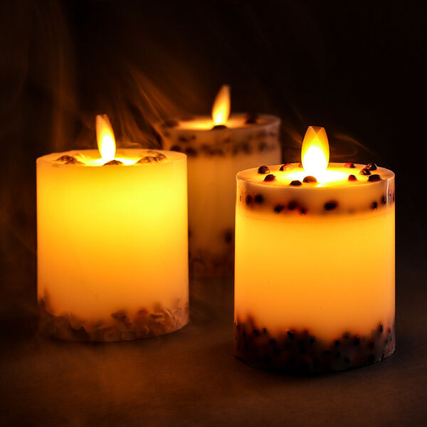 Ladecor светильник led ароматическая свеча с наполнителем, 8,5x8,5x12см, 3xааа