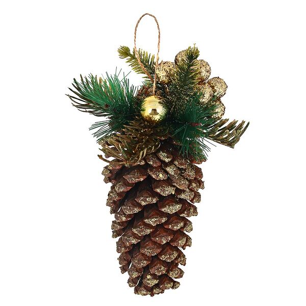 Сноу бум шишка с декором, пластик, 8x17 см