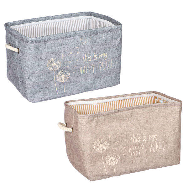 Vetta короб прямоугольный с ручками happy place, 32x23x23 см, 2 цвета