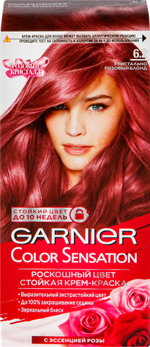 

Стойкая крем-краска для волос Garnier "Color Sensation Розовый Кристалл" оттенок 6.2, Кристально Розовый Блонд, 112 мл