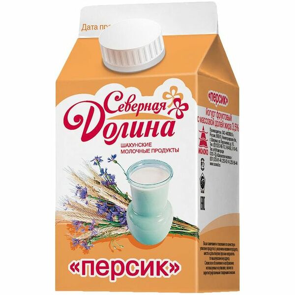 Йогурт питьевой Северная Долина Персик 3.5%