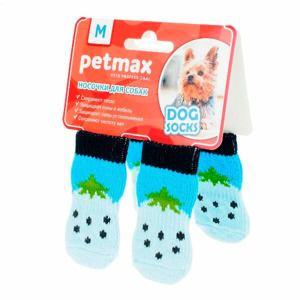 Носки Petmax для собак L голубой (унисекс)