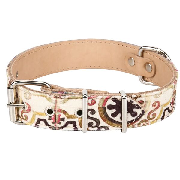 Ошейник для собак Мозаика, натурально-зеленый, 35 мм