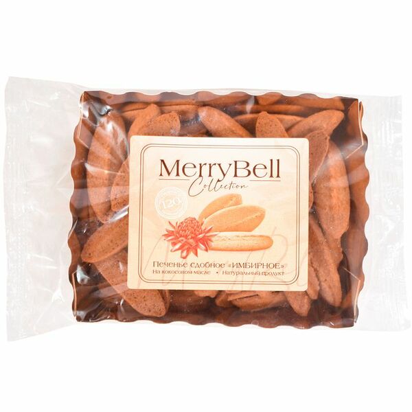 Печенье сдобное Merrybell Collection Имбирное на кокосовом масле 120г
