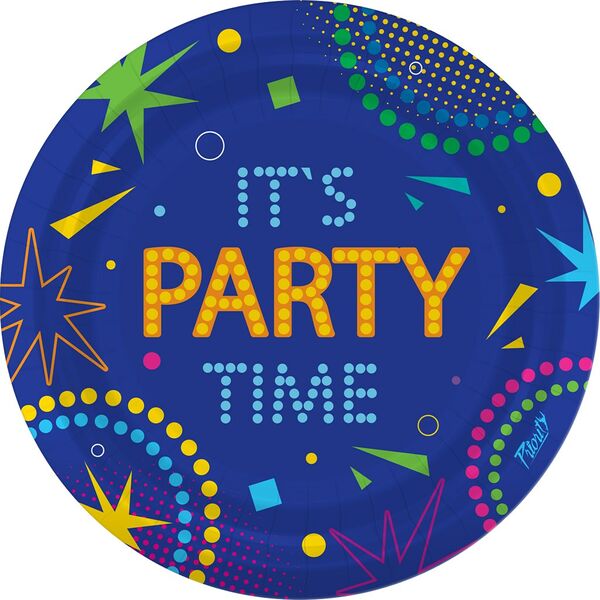 Набор тарелок PRIORITY Время вечеринки, бумажные одноразовые, 23см 6 шт