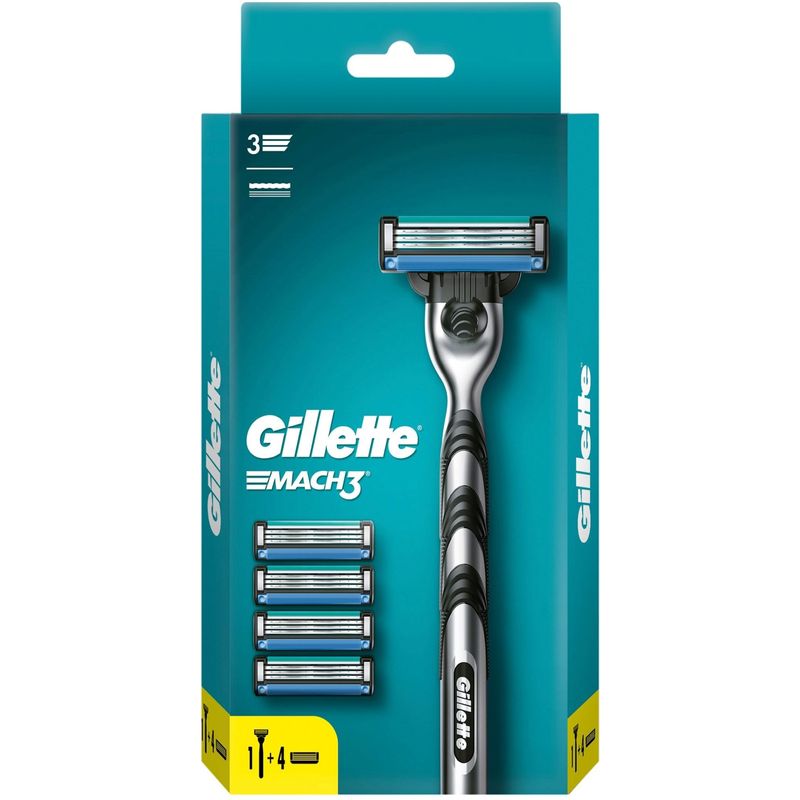 

Бритва Gillette Mach 3 лезвия + кассеты сменные для бритья 4 шт