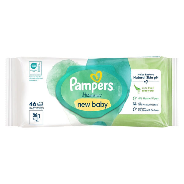 Салфетки влажные Pampers детские harmonie new baby 46 шт